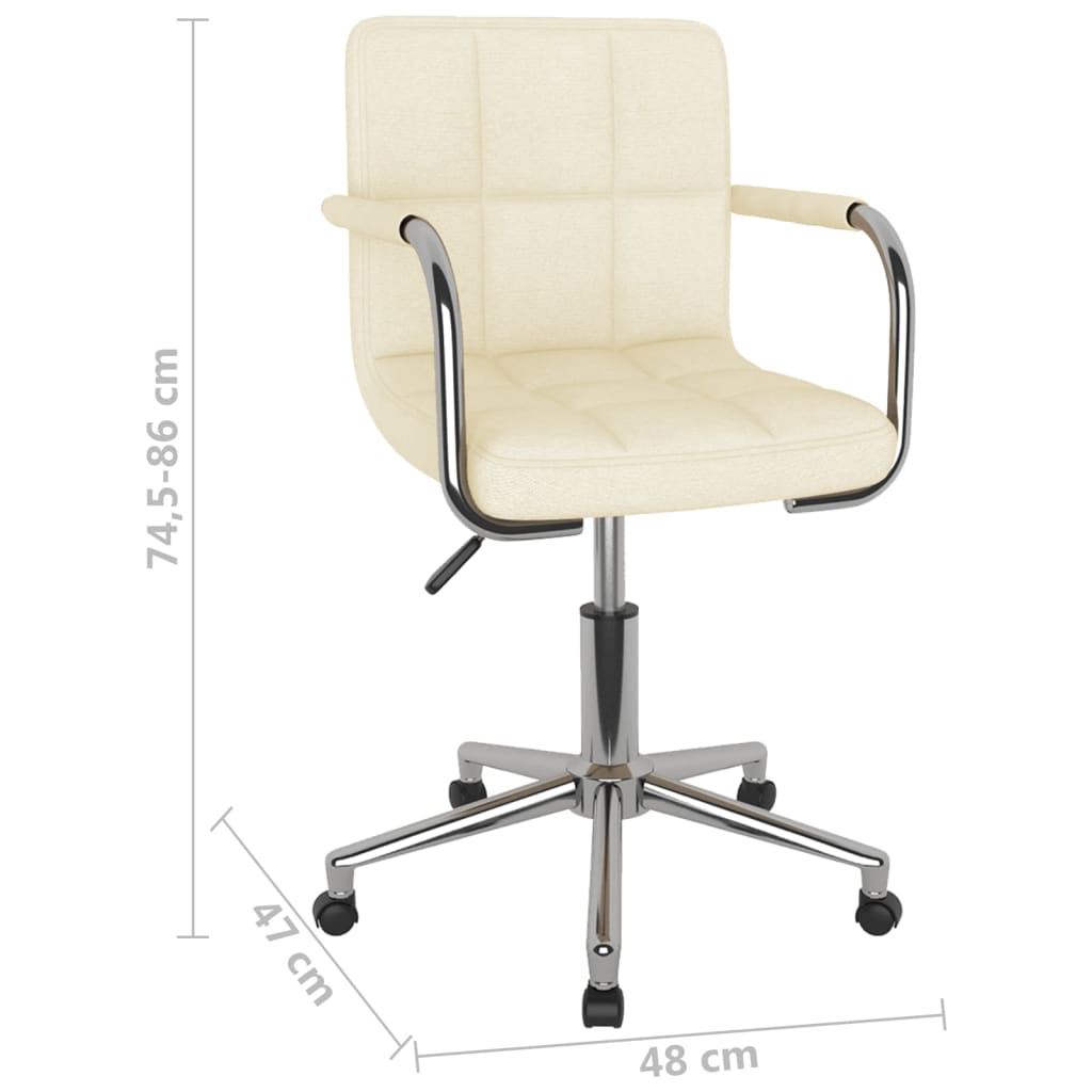 Swivel office chair, cream-colored, fabric
