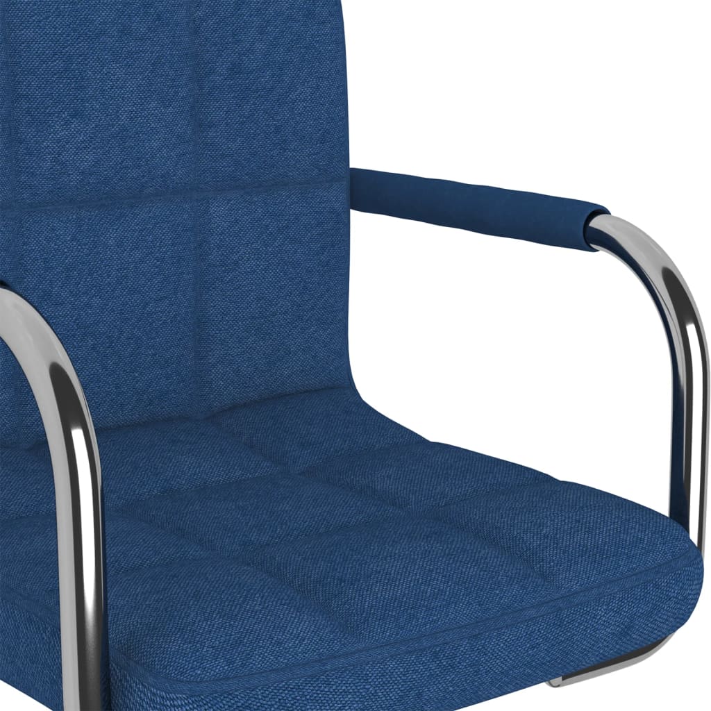Swivel office chair, blue, fabric