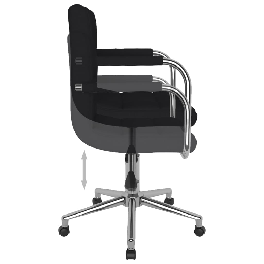 Swivel office chair, black, fabric