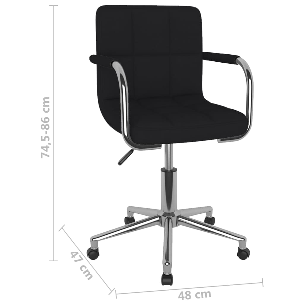 Swivel office chair, black, fabric