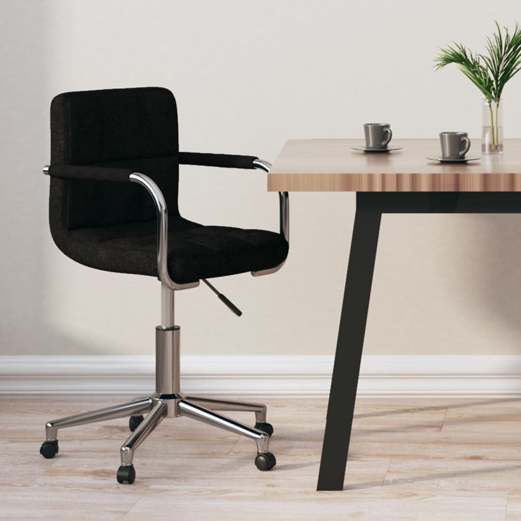 Swivel office chair, black, fabric