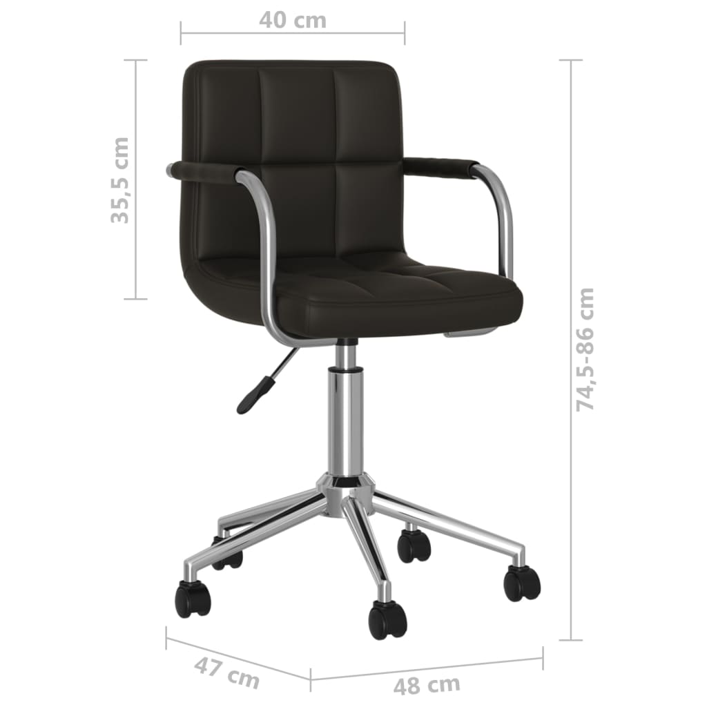 Swivel office chair, black, artificial leather