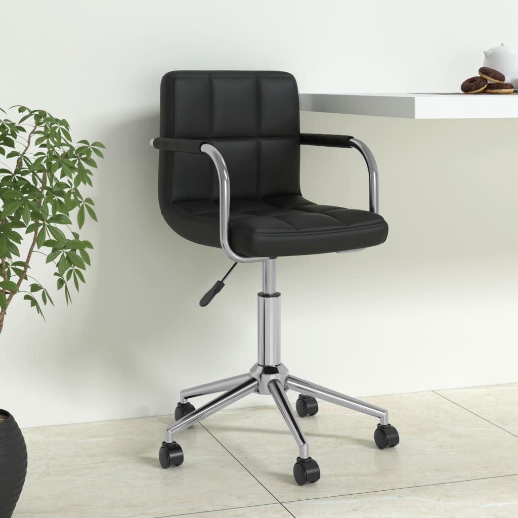 Swivel office chair, black, artificial leather