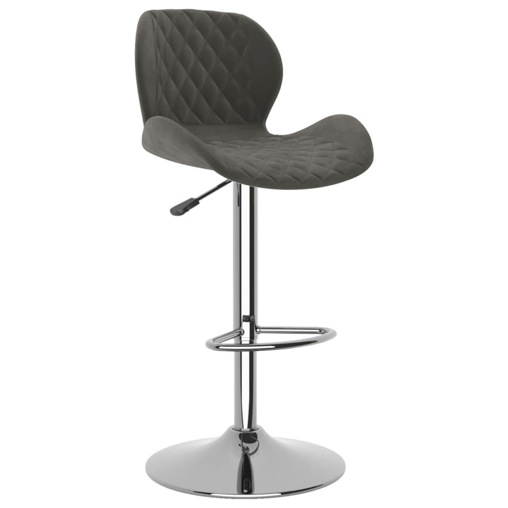 Bar stools, 2 pcs., dark grey, velvet