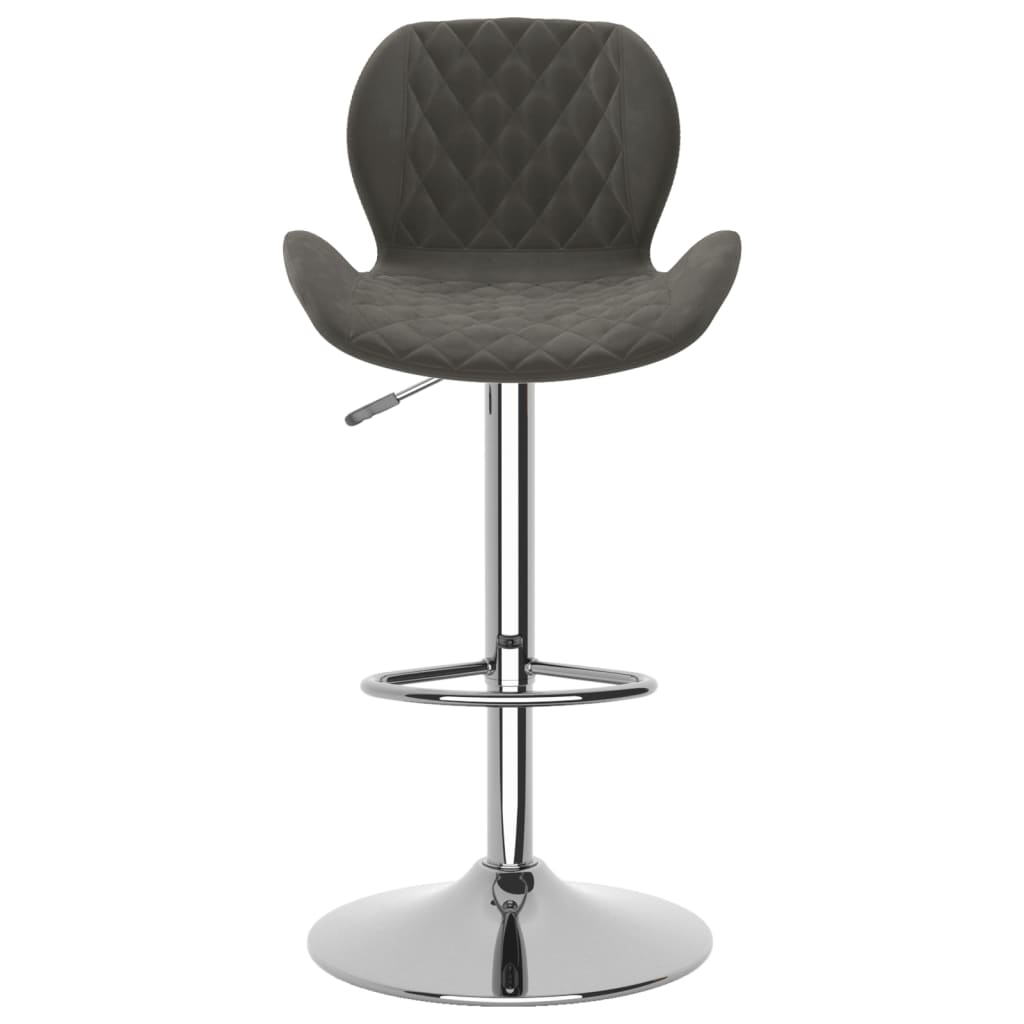 Bar stools, 2 pcs., dark grey, velvet