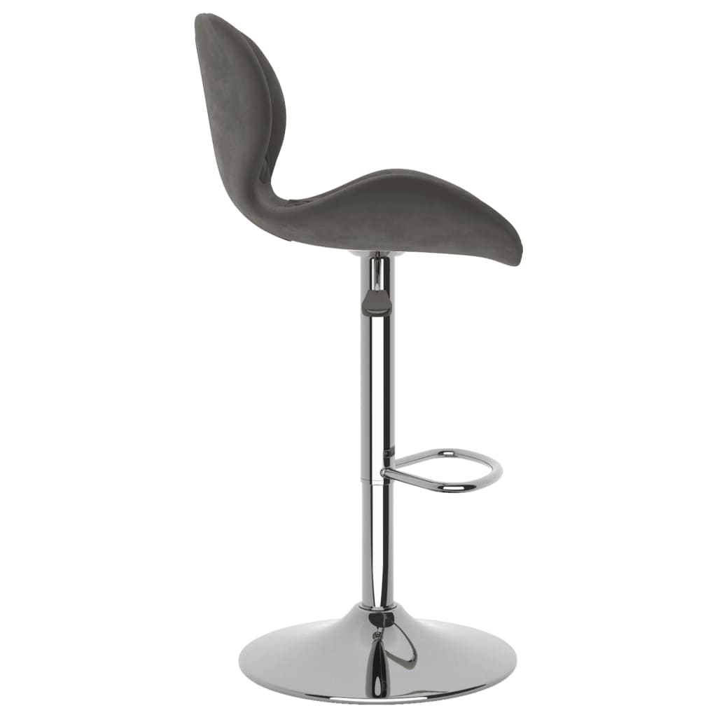 Bar stools, 2 pcs., dark grey, velvet