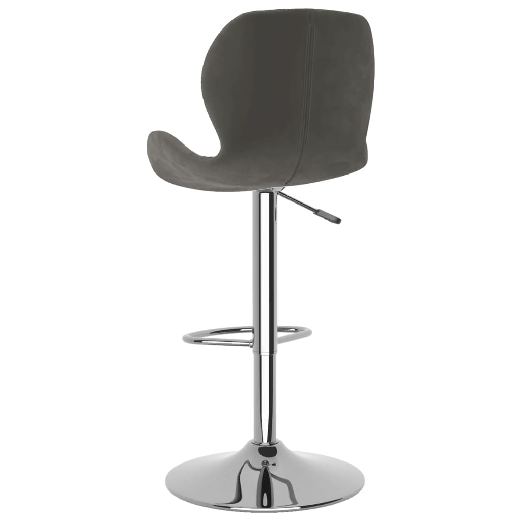Bar stools, 2 pcs., dark grey, velvet