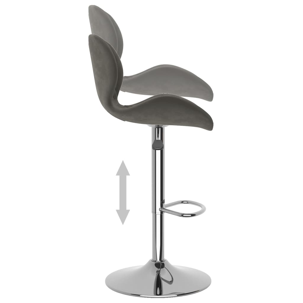 Bar stools, 2 pcs., dark grey, velvet