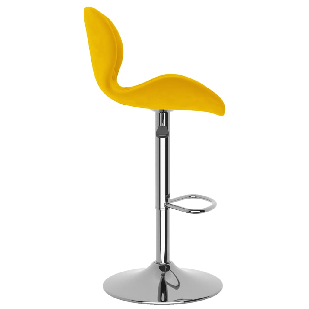 Bar stools, 2 pcs., mustard yellow, velvet