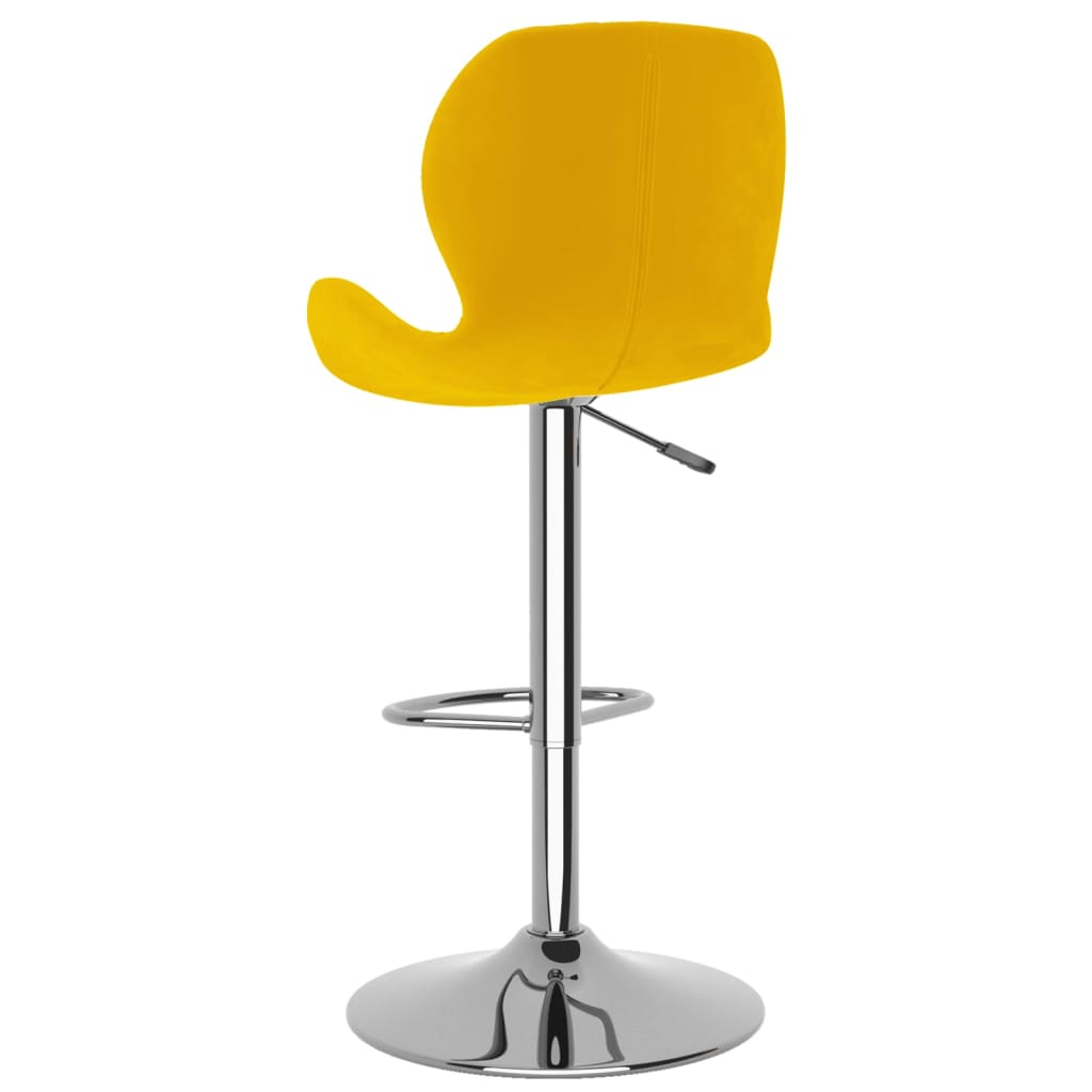 Bar stools, 2 pcs., mustard yellow, velvet