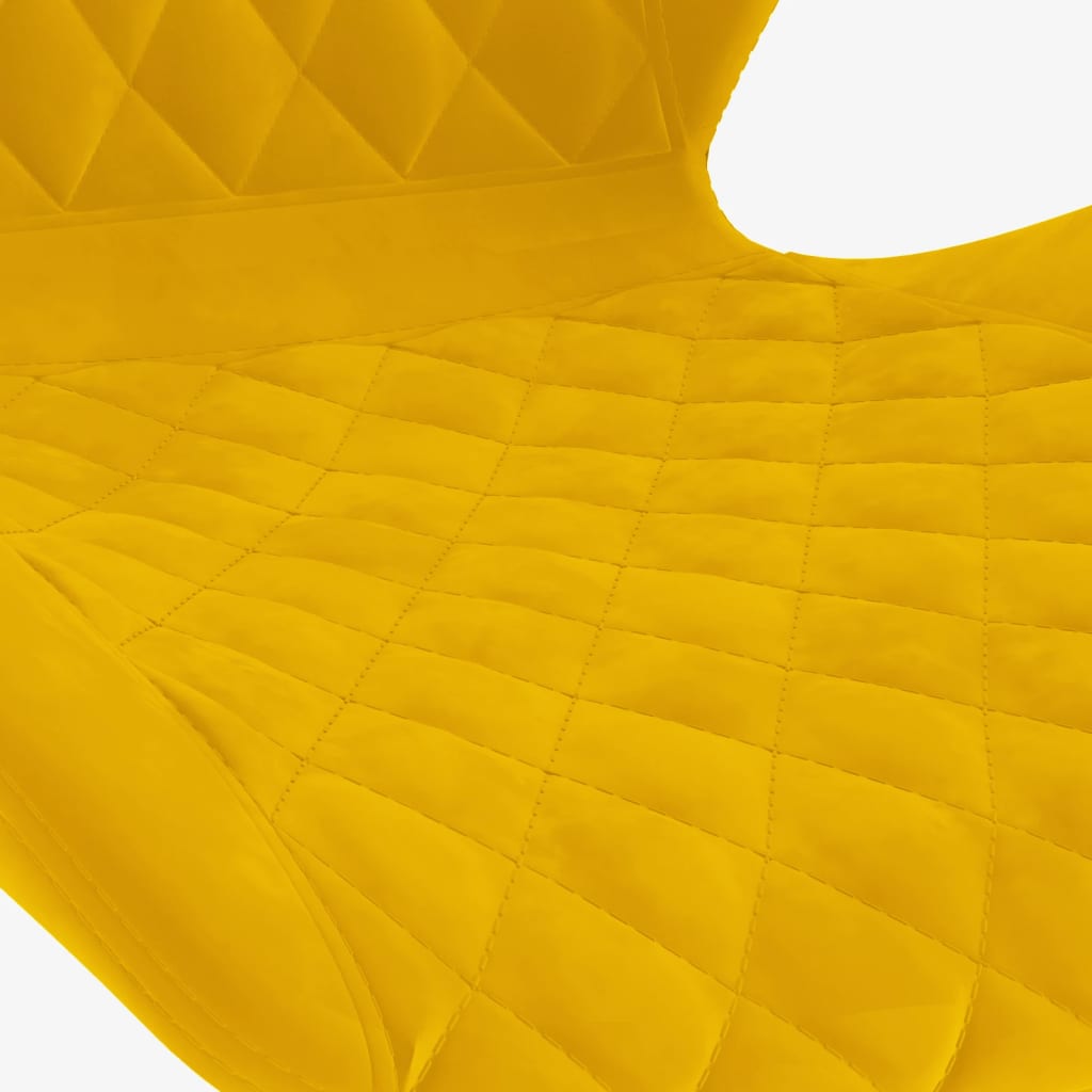 Bar stools, 2 pcs., mustard yellow, velvet