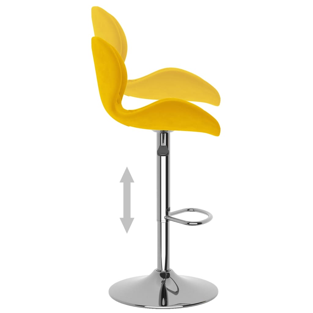 Bar stools, 2 pcs., mustard yellow, velvet