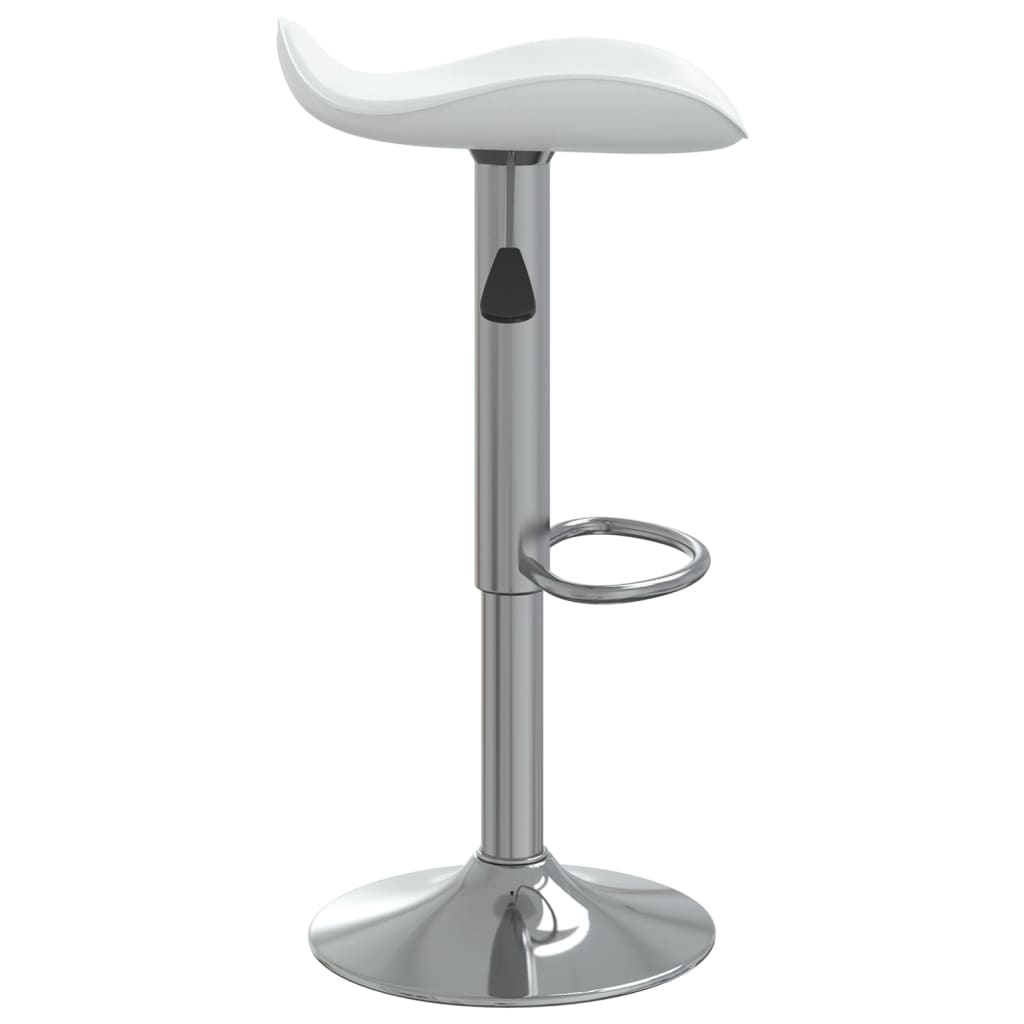 Bar stool, white, chrome-plated steel and artificial leather