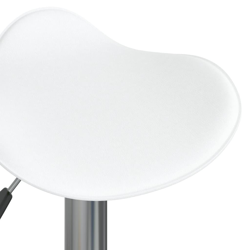 Bar stool, white, chrome-plated steel and artificial leather