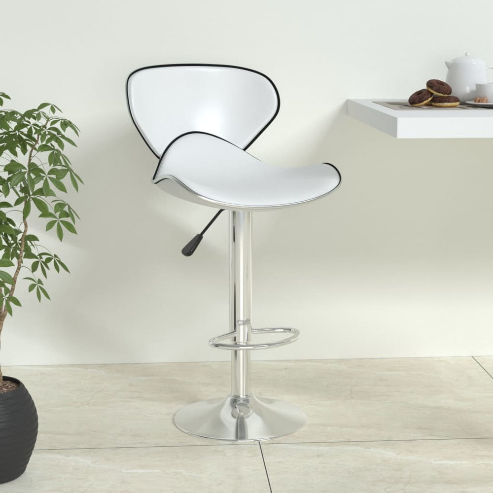 Bar stool, white, faux leather