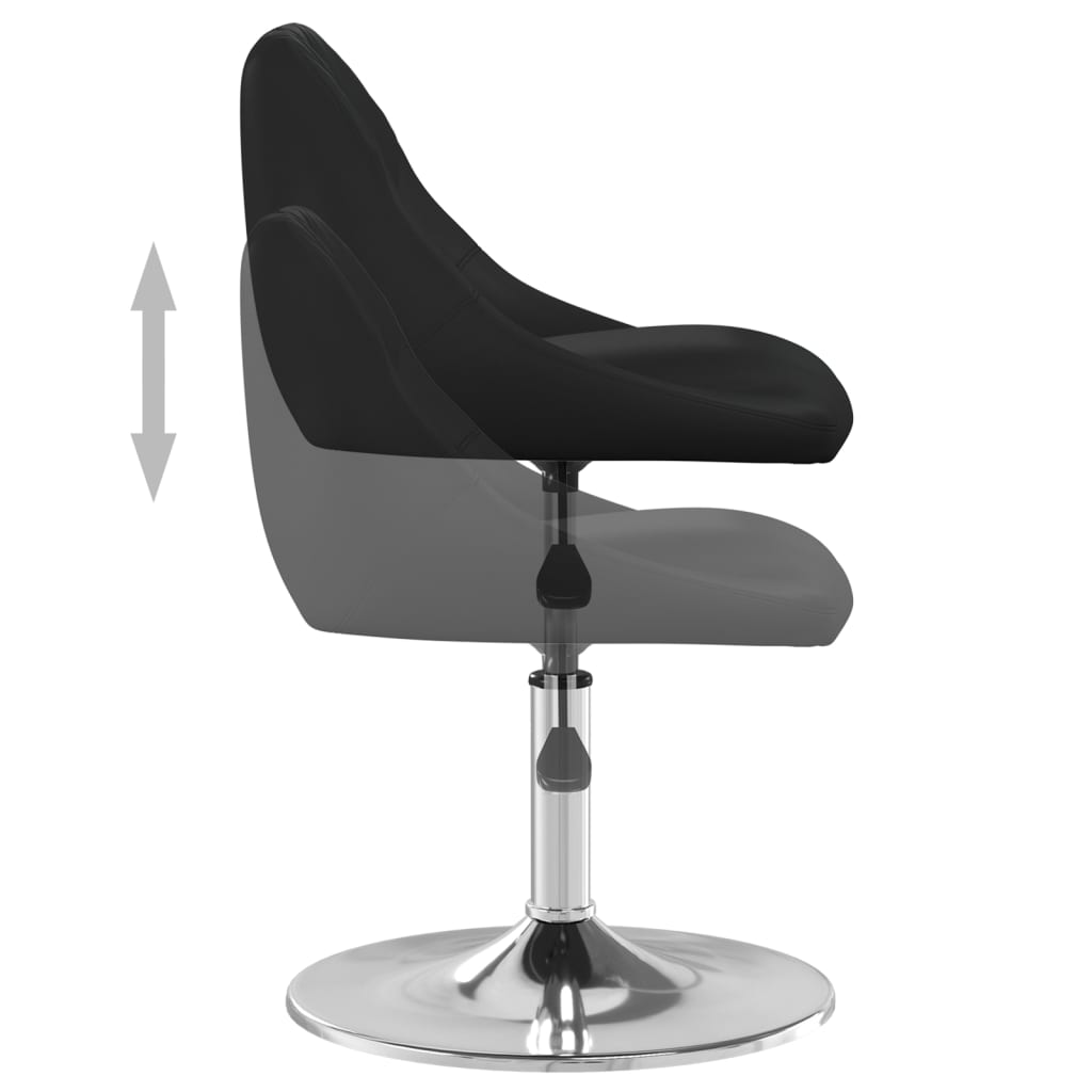 Dining chairs, 2 pcs, black, faux leather