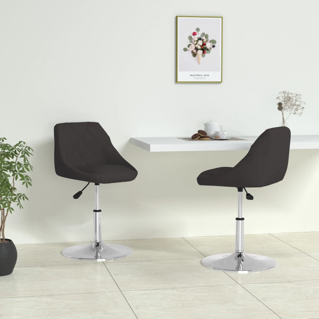 Dining chairs, 2 pcs, black, faux leather