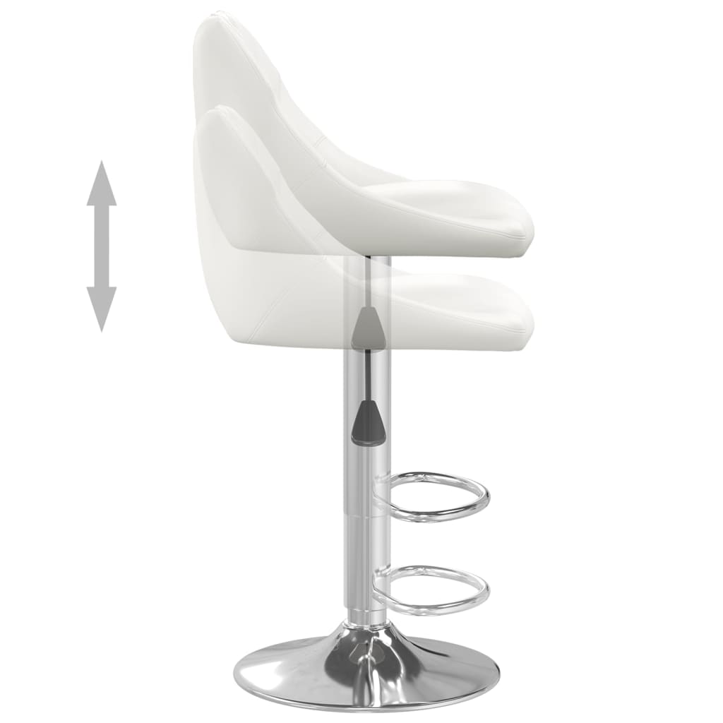 Bar stool, white, faux leather