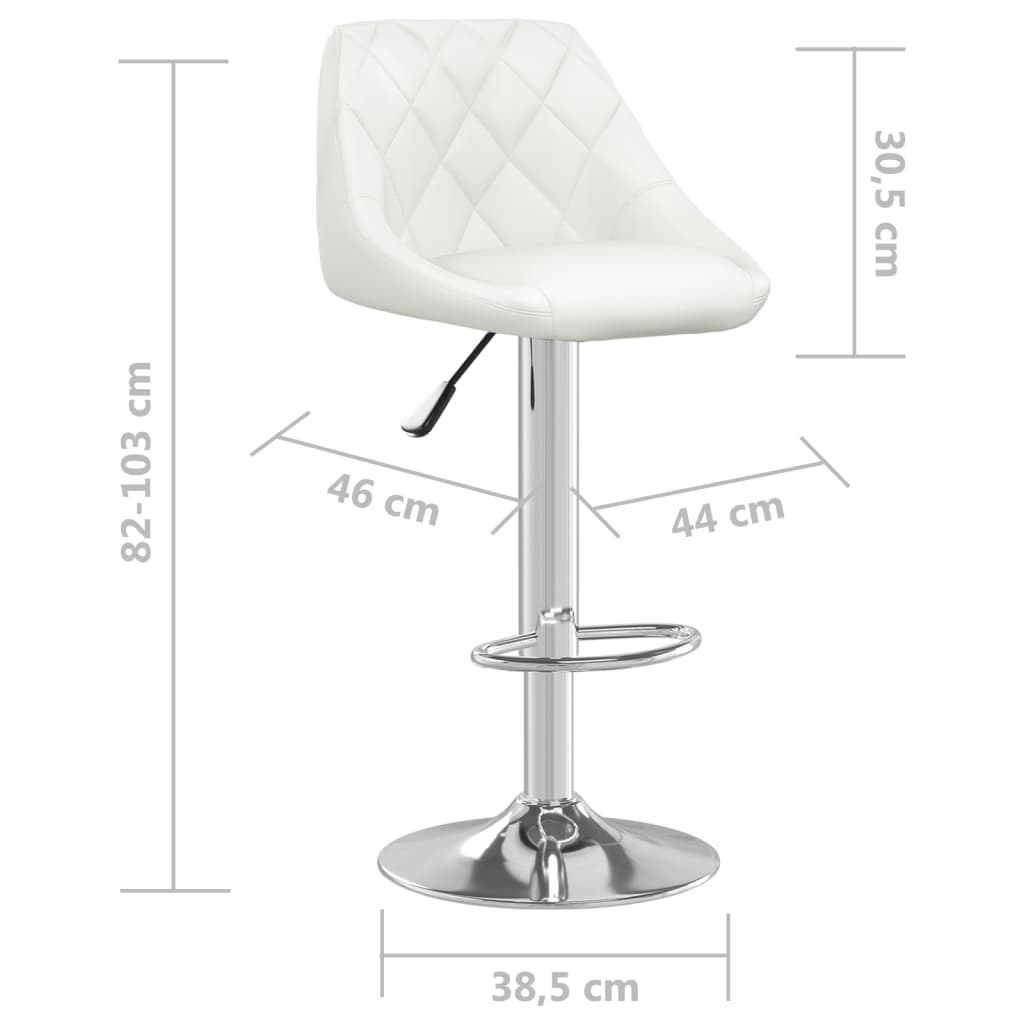 Bar stool, white, faux leather