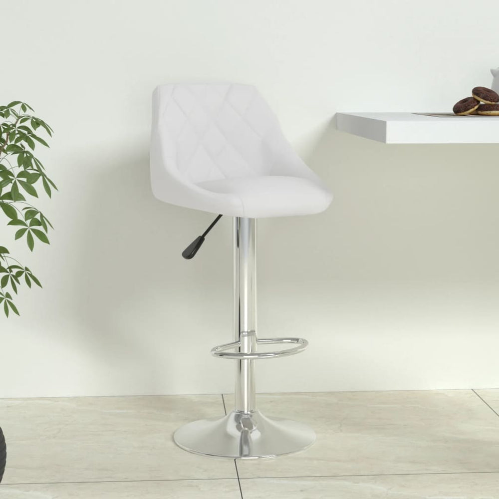 Bar stool, white, faux leather