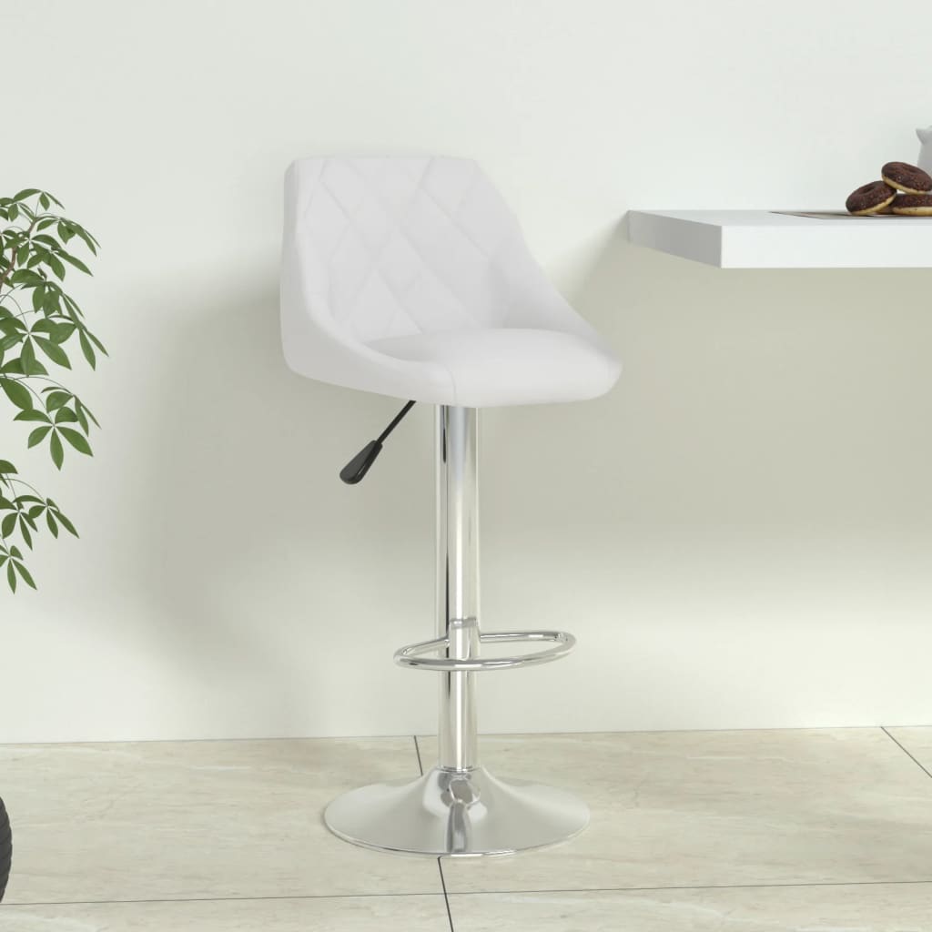 Bar stool, white, faux leather