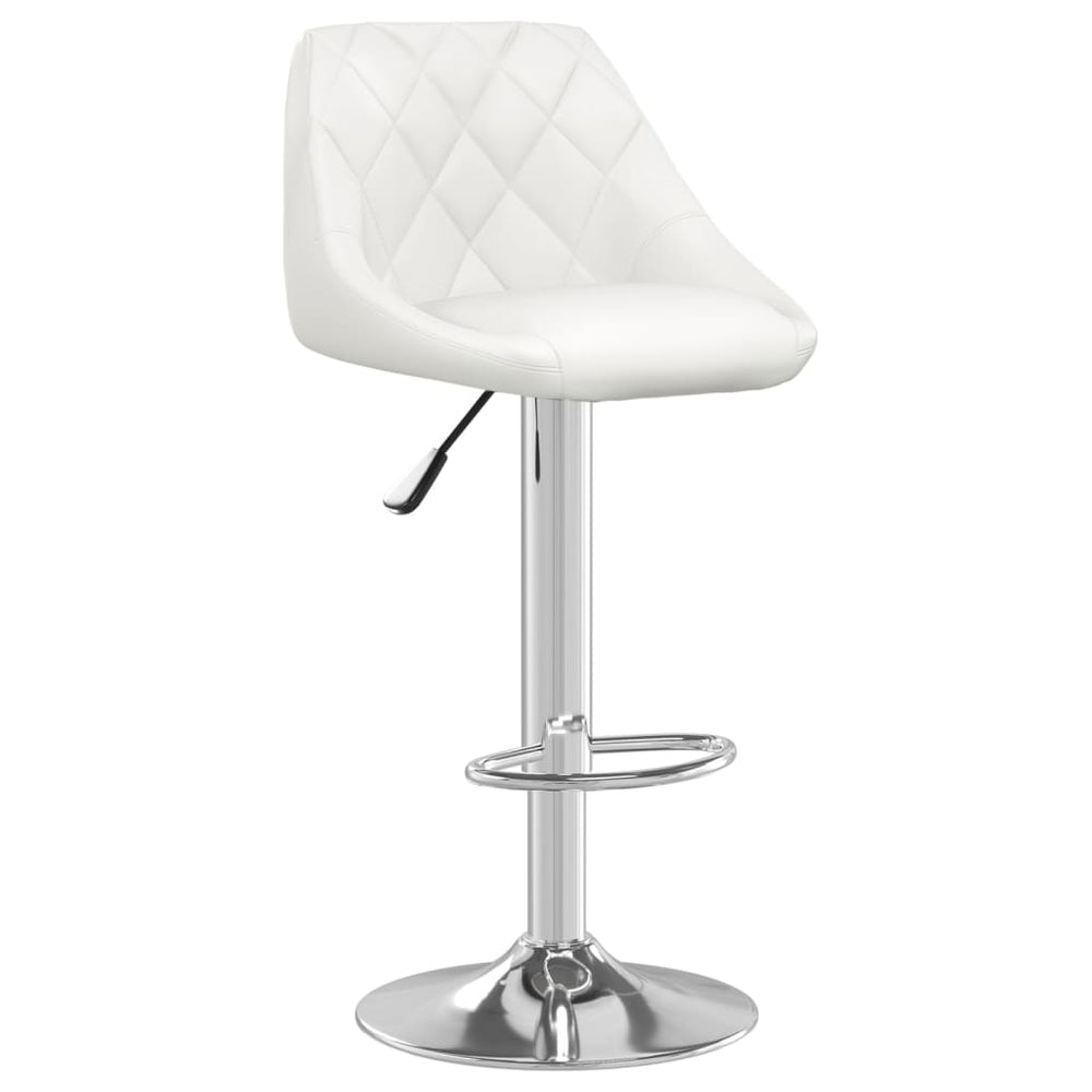 Bar stools, 2 pcs, white, artificial leather