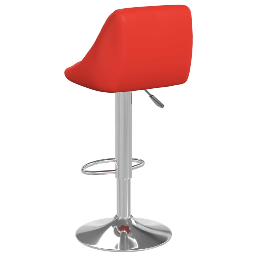 Bar stools, 2 pcs., red, artificial leather