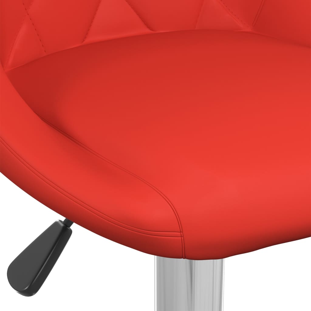 Bar stools, 2 pcs., red, artificial leather
