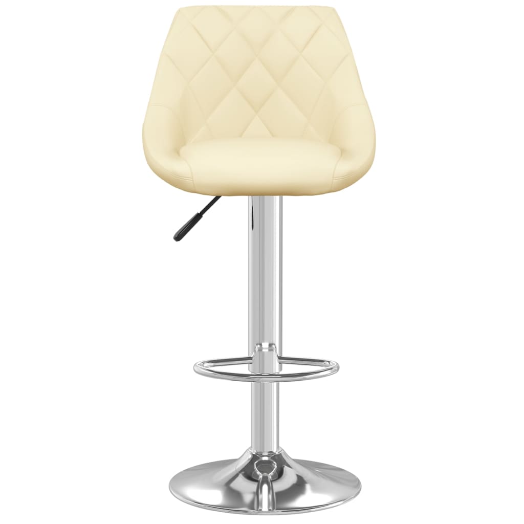 Bar stools, 2 pcs., cream, artificial leather