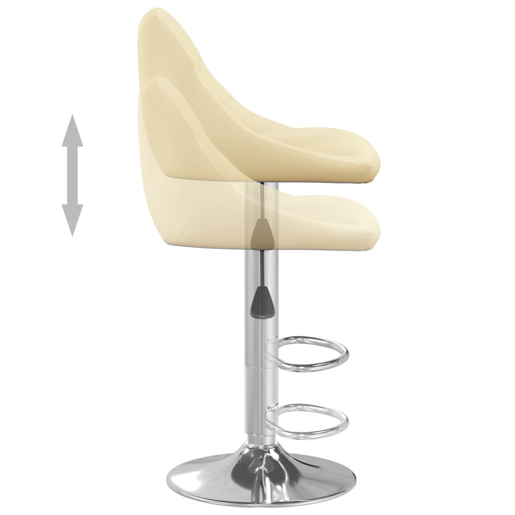 Bar stools, 2 pcs., cream, artificial leather