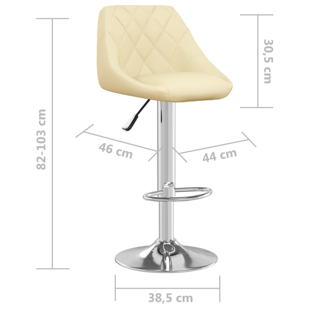 Bar stools, 2 pcs., cream, artificial leather