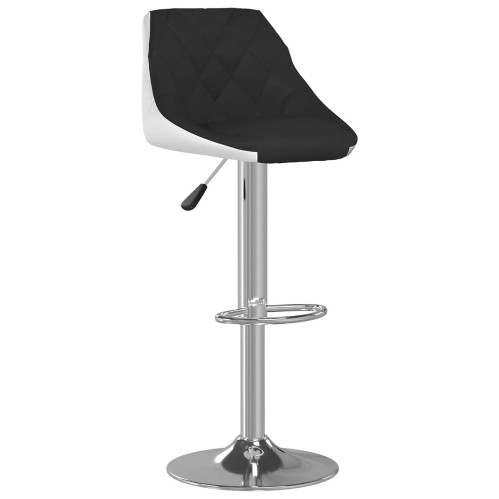 Bar stools, 2 pcs, white and black, artificial leather