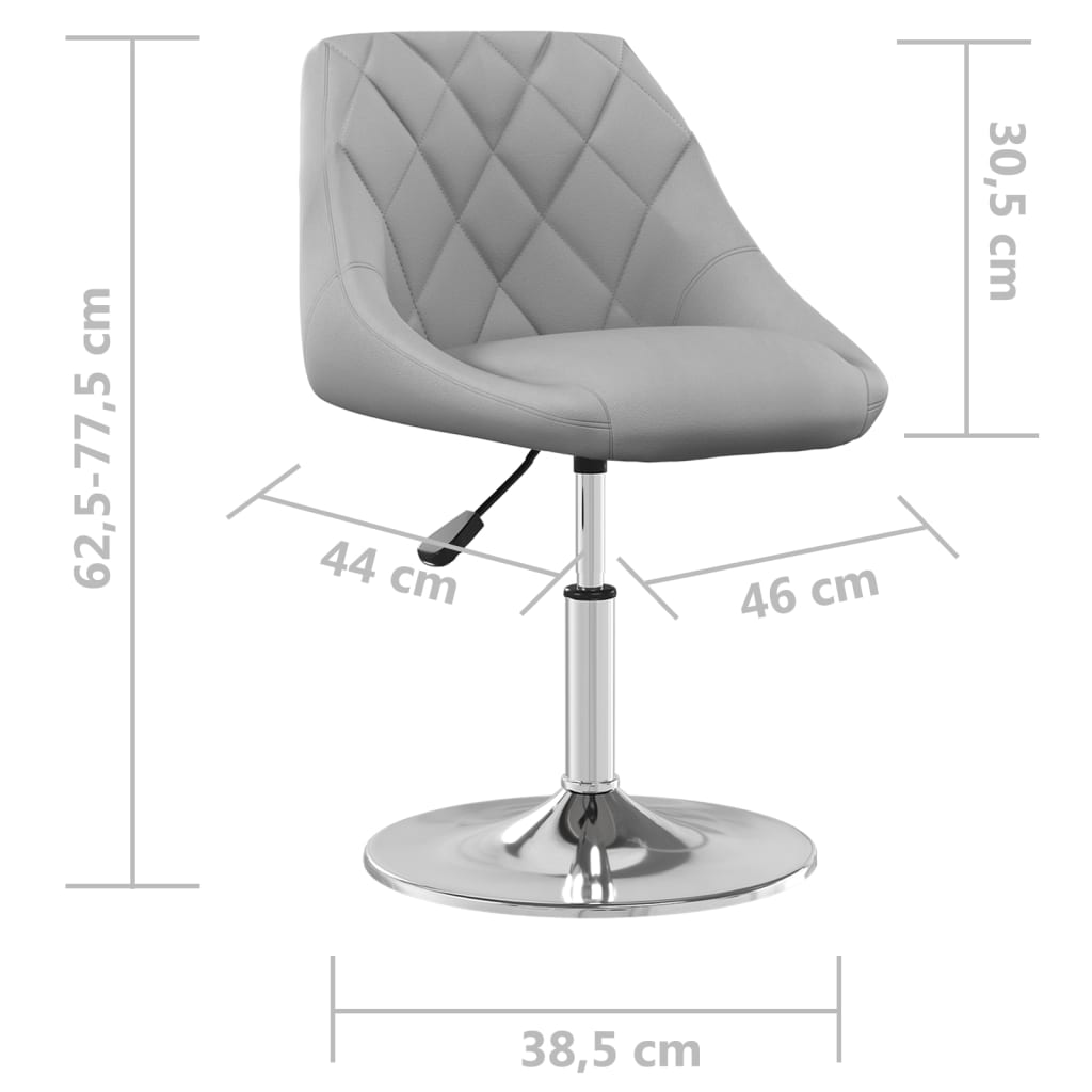 Swivel Dining Chairs, 2 pcs., Light Grey, Velvet