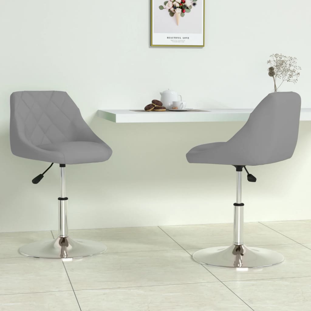 Swivel Dining Chairs, 2 pcs., Light Grey, Velvet