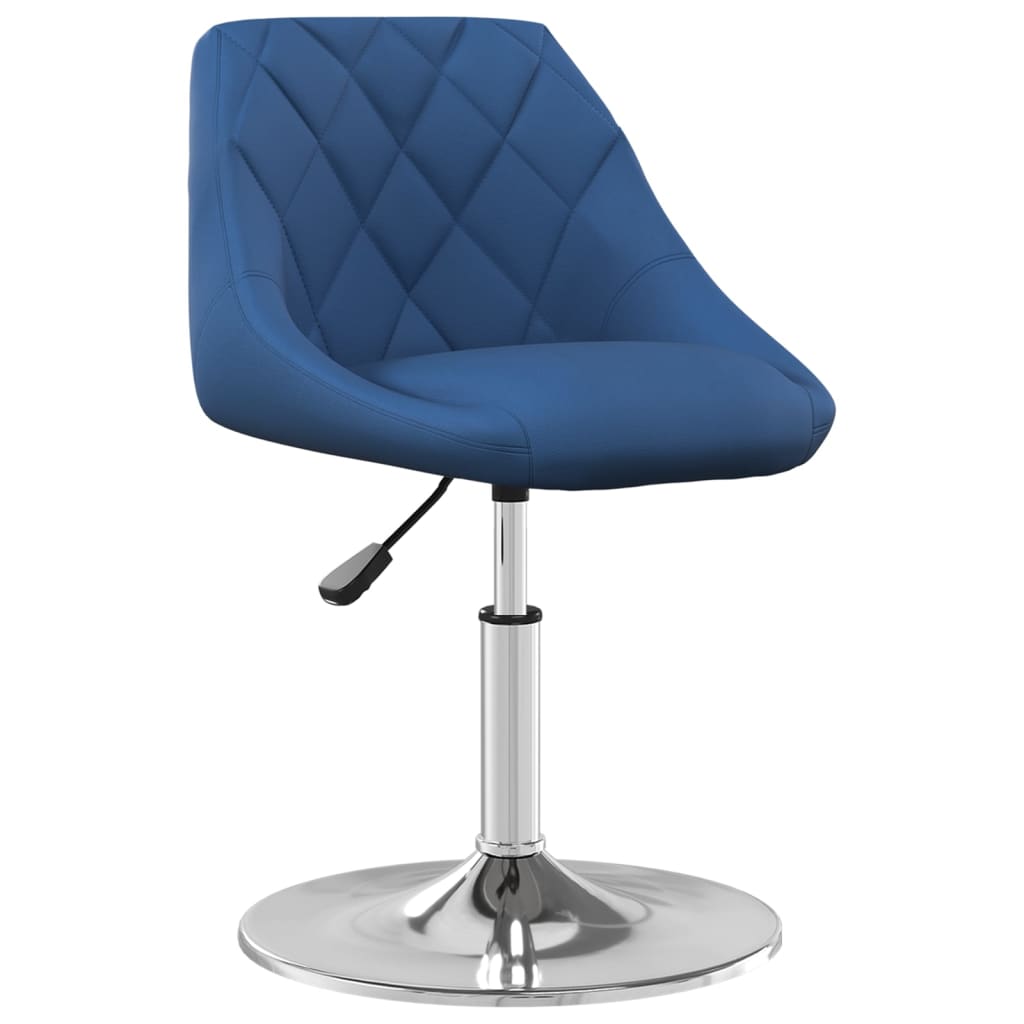 Swivel dining chairs, 2 pcs, blue, velvet