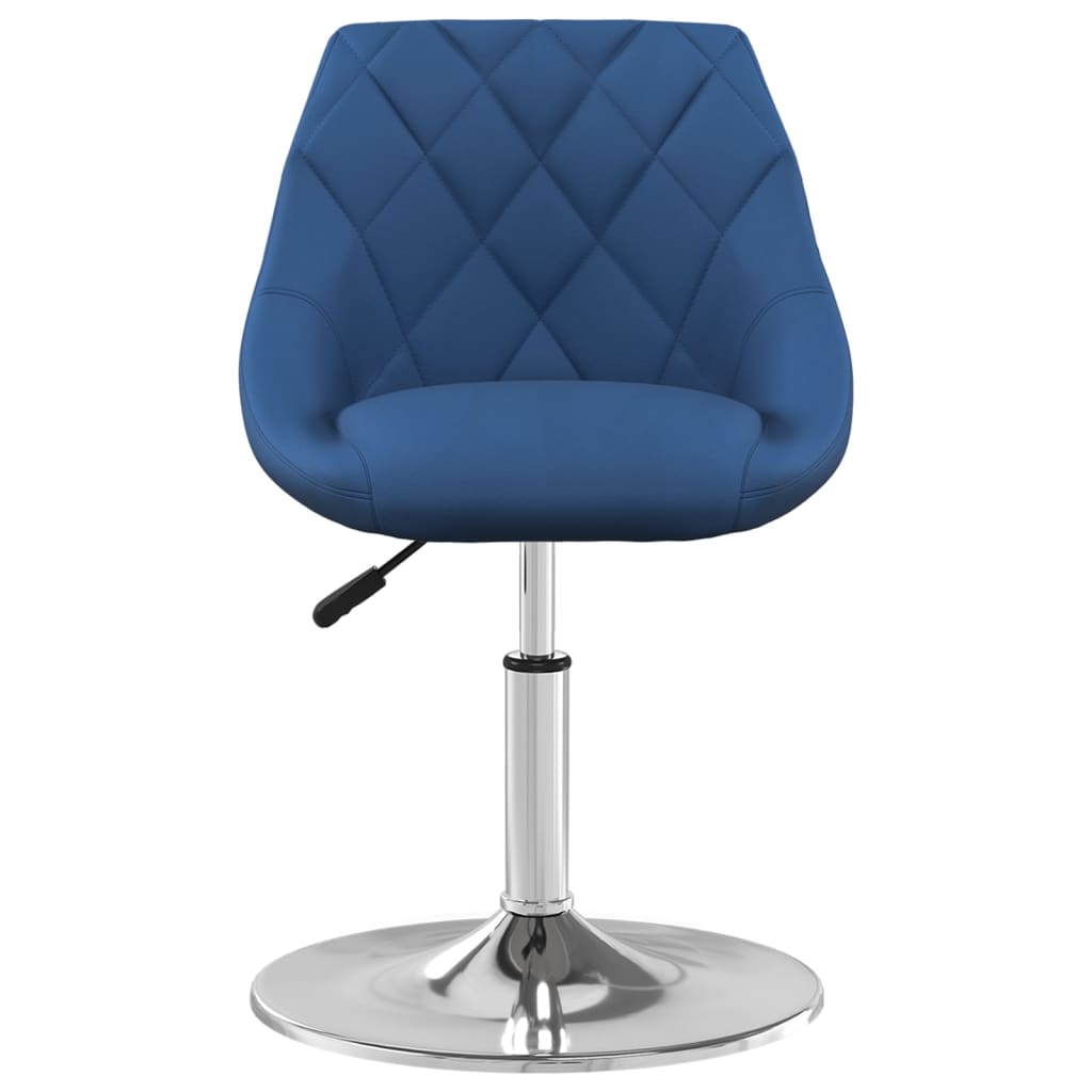 Swivel dining chairs, 2 pcs, blue, velvet