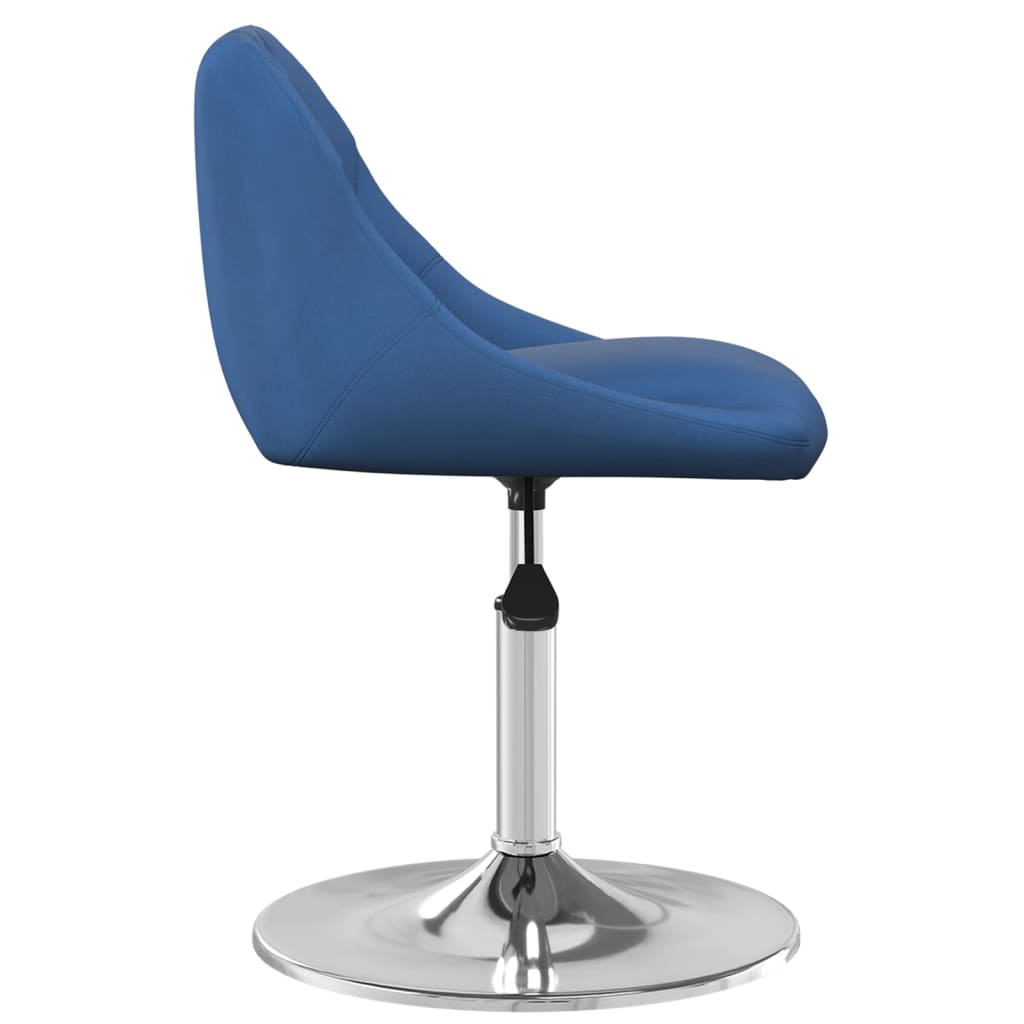 Swivel dining chairs, 2 pcs, blue, velvet