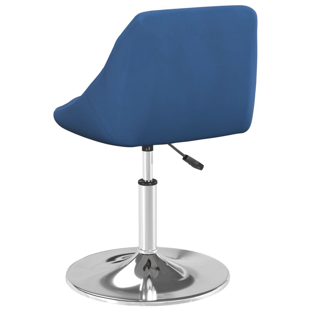 Swivel dining chairs, 2 pcs, blue, velvet