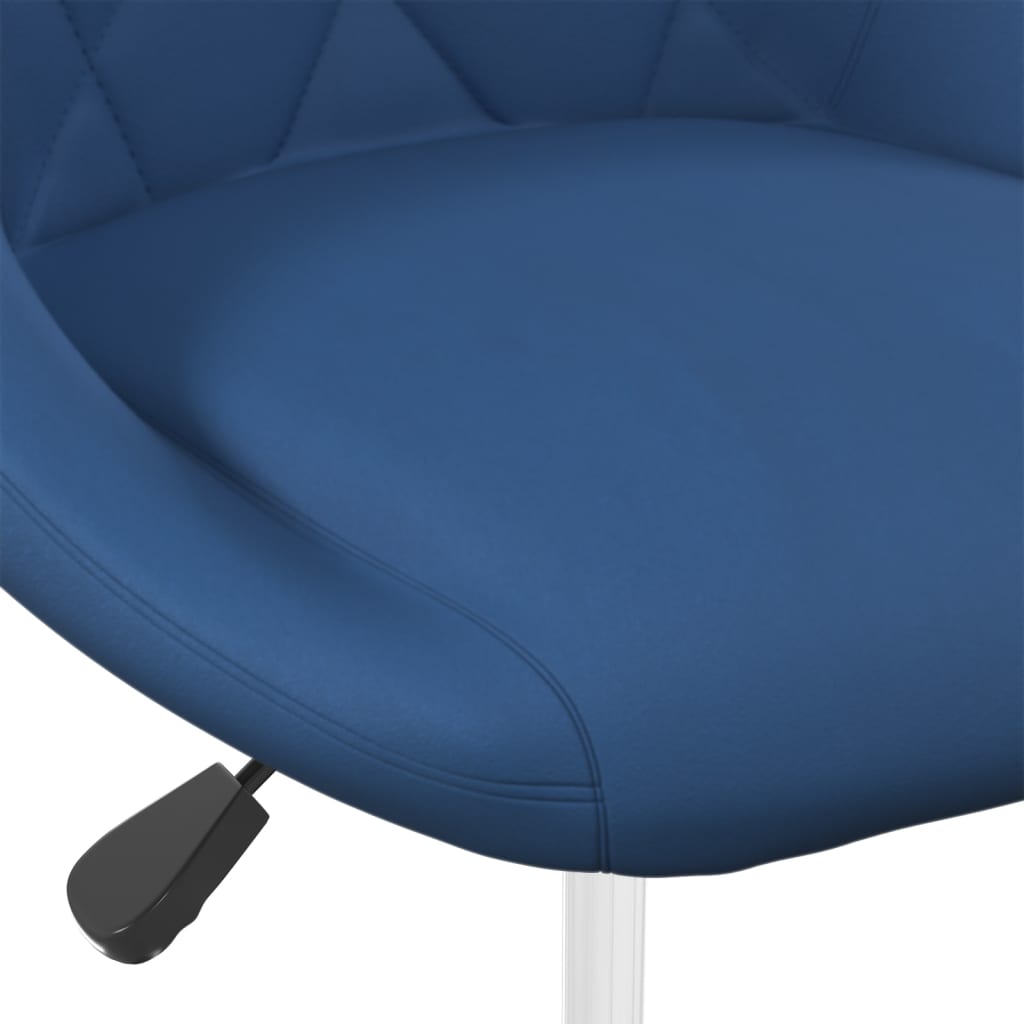Swivel dining chairs, 2 pcs, blue, velvet