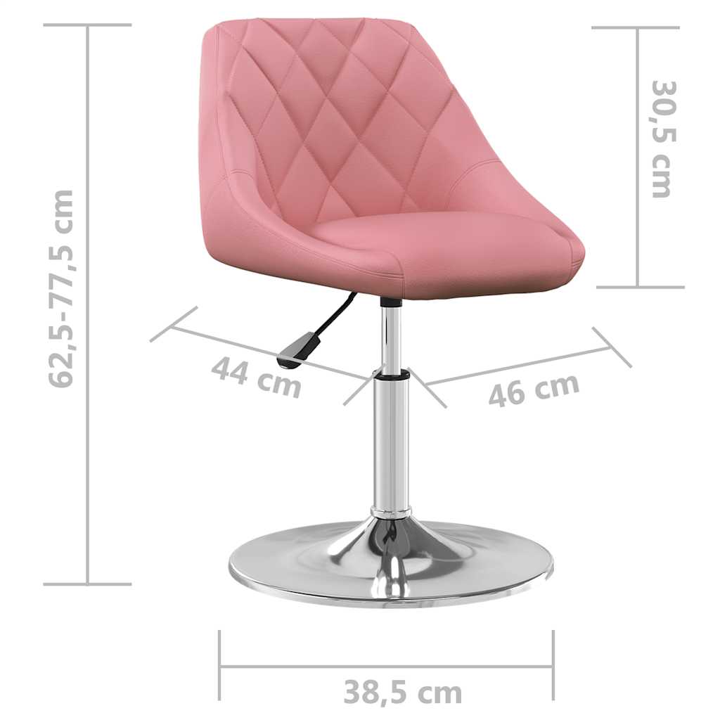 Swivel Dining Chairs, 2 pcs, Pink, Velvet
