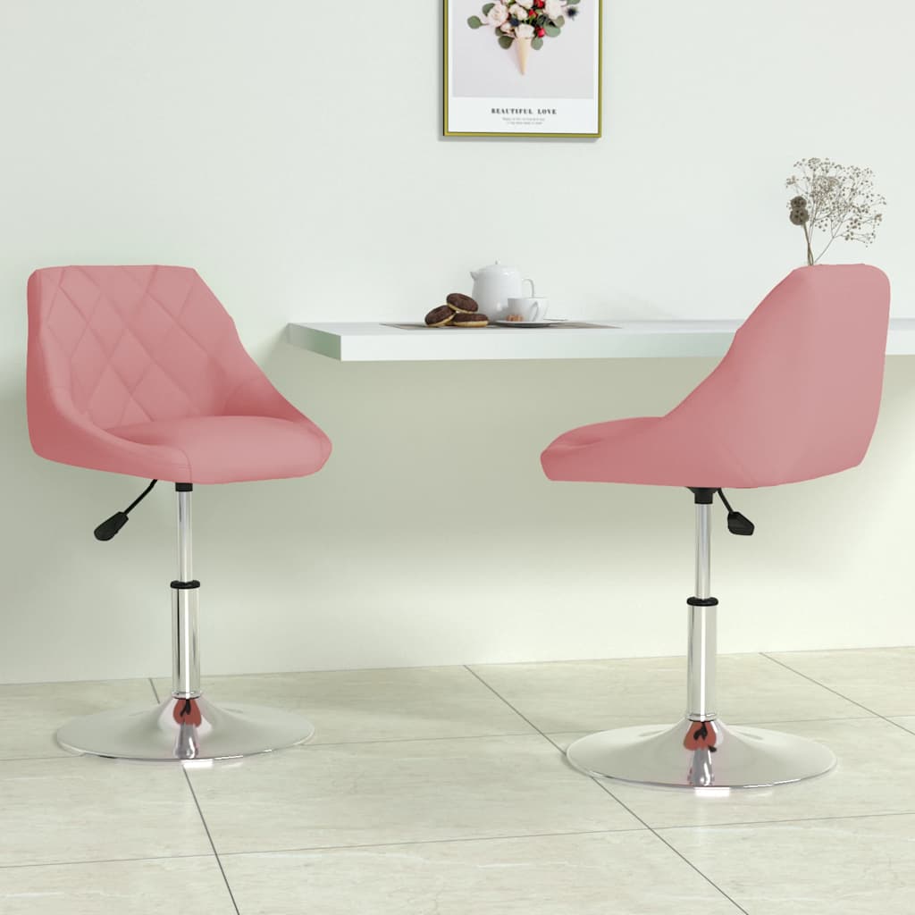Swivel Dining Chairs, 2 pcs, Pink, Velvet