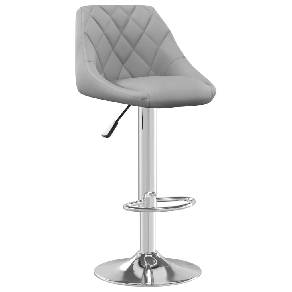 Bar stools, 2 pcs, light grey, velvet