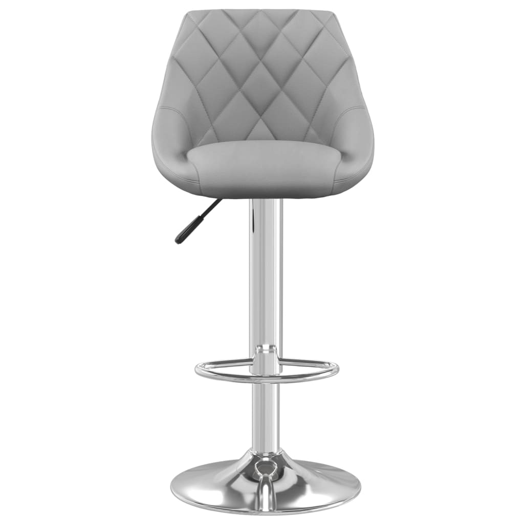 Bar stools, 2 pcs, light grey, velvet