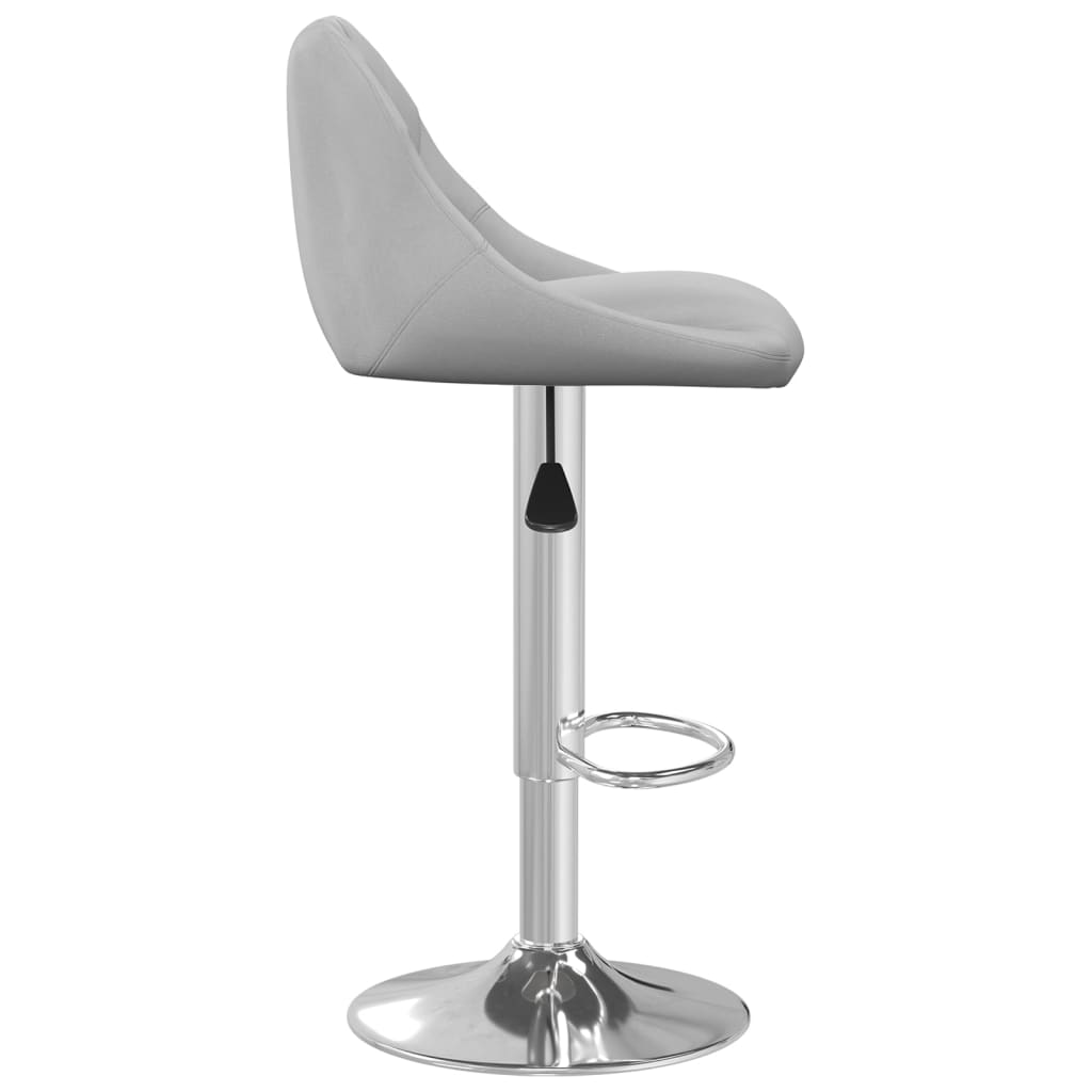 Bar stools, 2 pcs, light grey, velvet