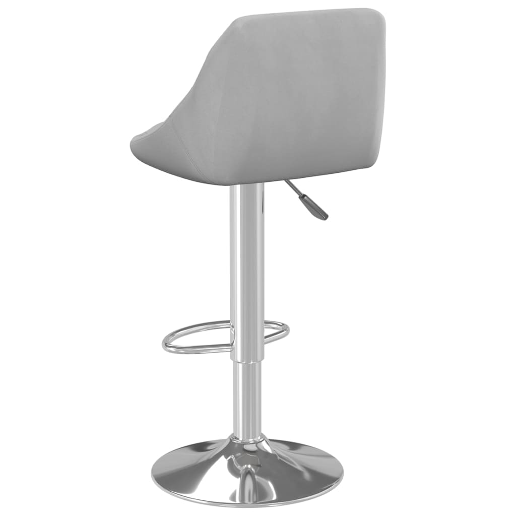Bar stools, 2 pcs, light grey, velvet