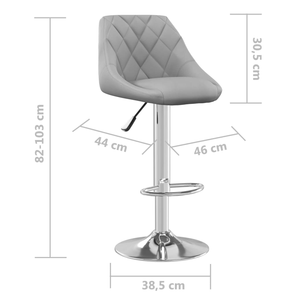 Bar stools, 2 pcs, light grey, velvet