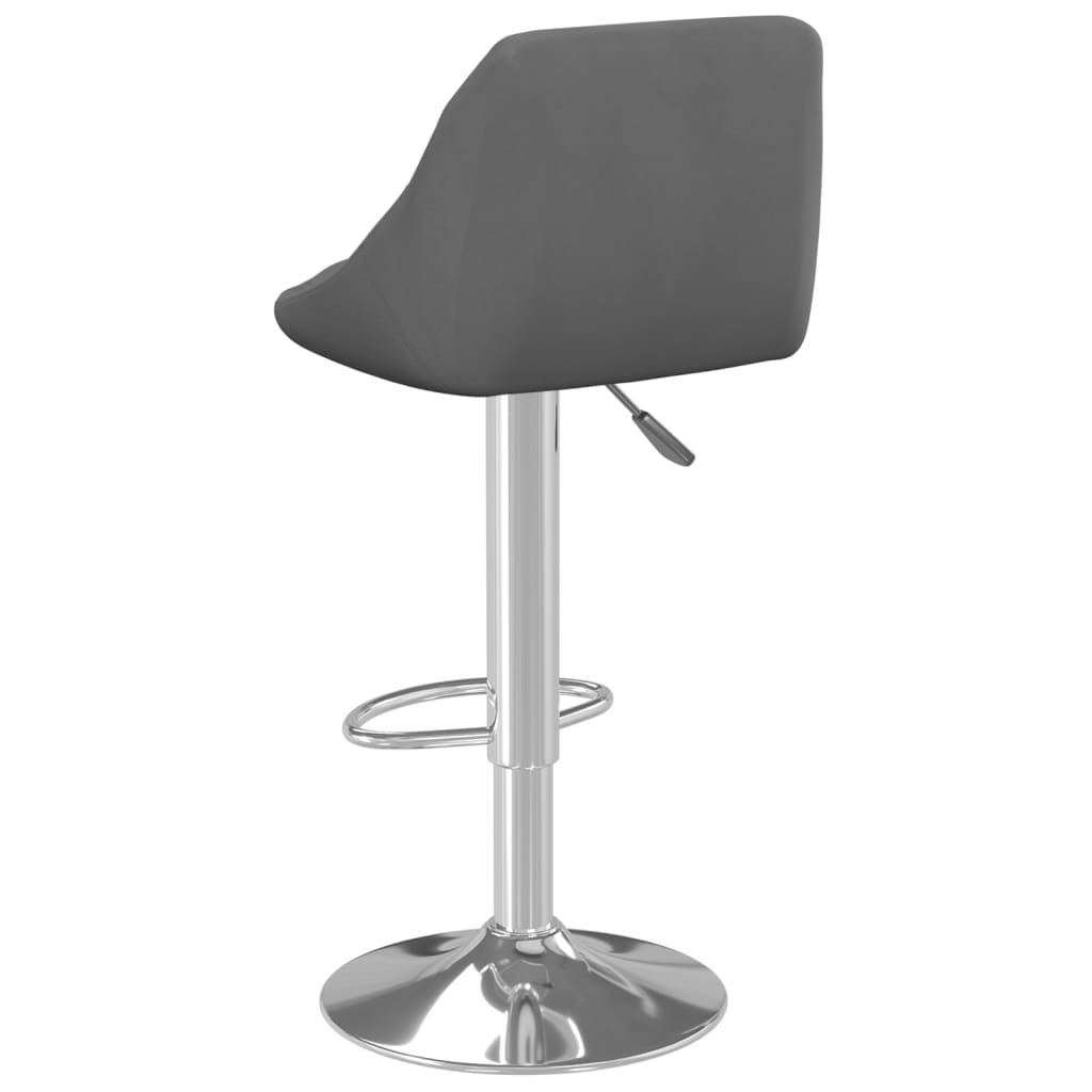 Bar stools, 2 pcs., dark grey, velvet