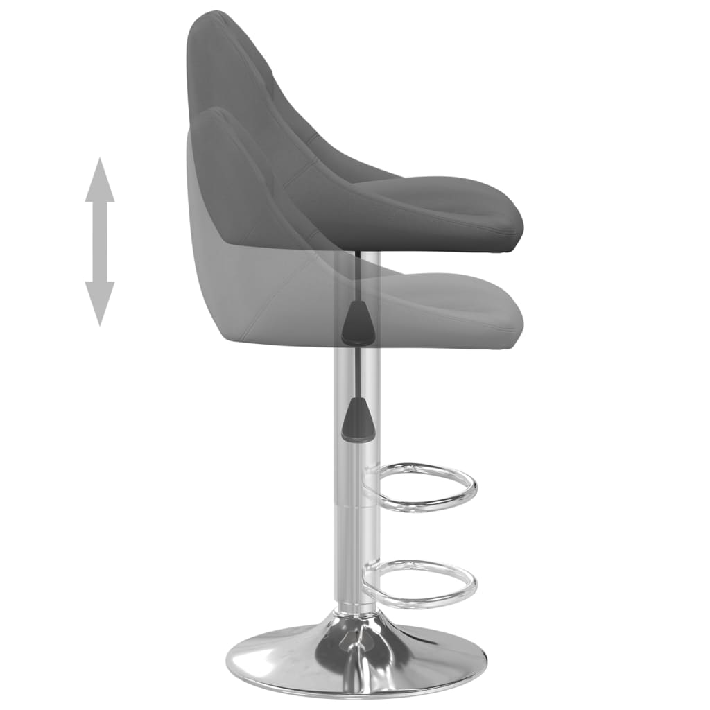 Bar stools, 2 pcs., dark grey, velvet