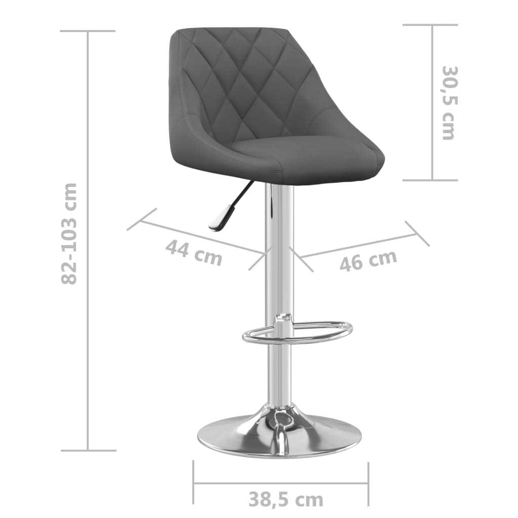 Bar stools, 2 pcs., dark grey, velvet