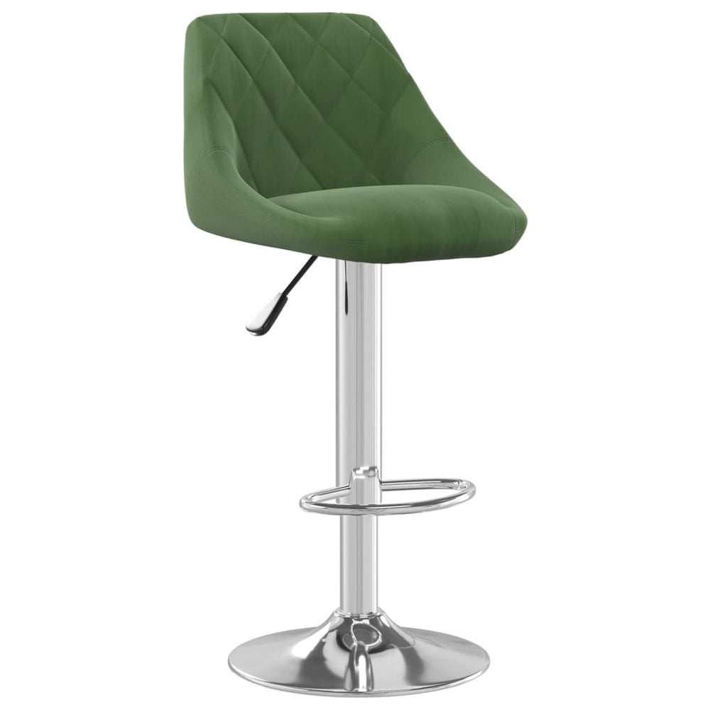 Bar stools, 2 pcs., dark green, velvet